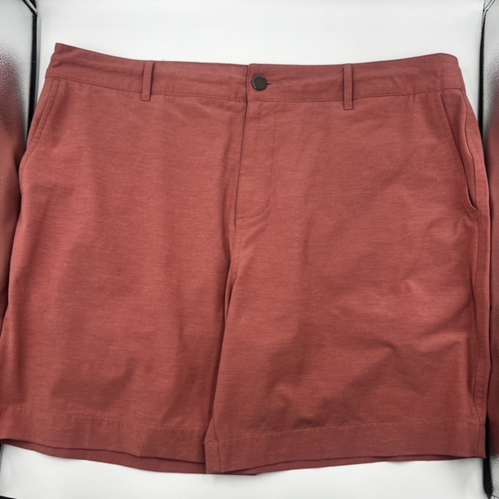 Faherty Men's All Day Shorts 36 Rose Red Hybrid Stretch Recycled Flat Front 7in